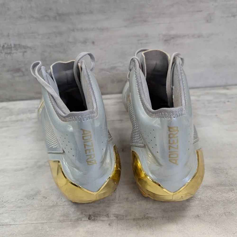 Adidas Adizero Impact American Football Cleats Silver Gold Men's Size 15